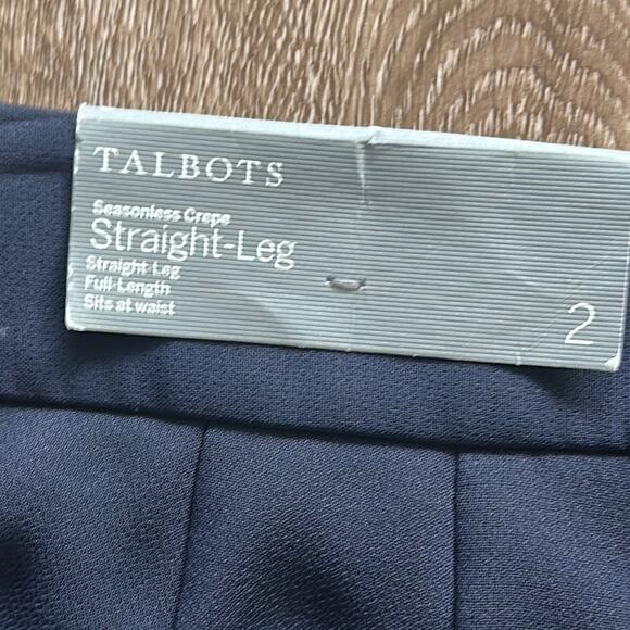 NWT Talbots Seasonless Crepe Straight Leg Pants Navy Size 2 Business Casual - Picture 5 of 6